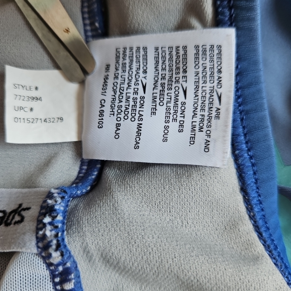 Speedo Blue Greyish One-Piece Swimwear Racerback Athletic Cut Size 8 - Picture 15 of 15